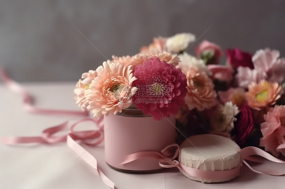 节日氛围的粉色系花朵图片
