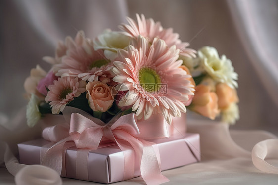 粉色系花朵节日氛围图片