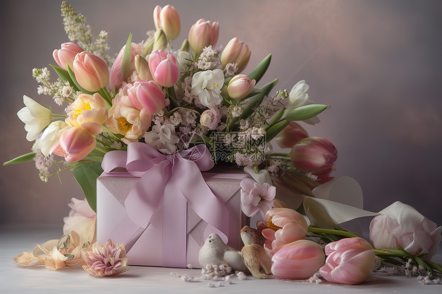 母亲节之粉色系花朵礼物图片