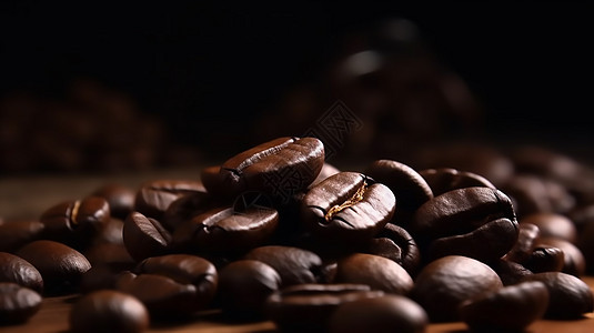 一堆精选的咖啡豆背景图片