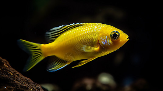 水族馆的黄色小鱼图片