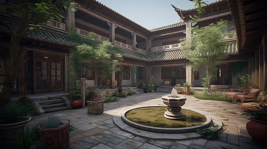 新中式庭院图片
