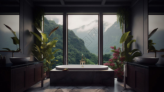 山中民宿酒店浴室图片
