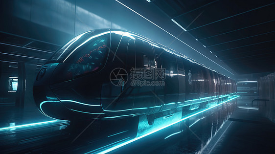 未来科幻新能源列车图片
