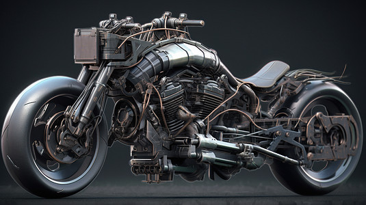 复古大型摩托车背景图片