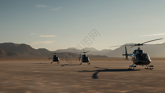 在停机坪上的直升机图片
