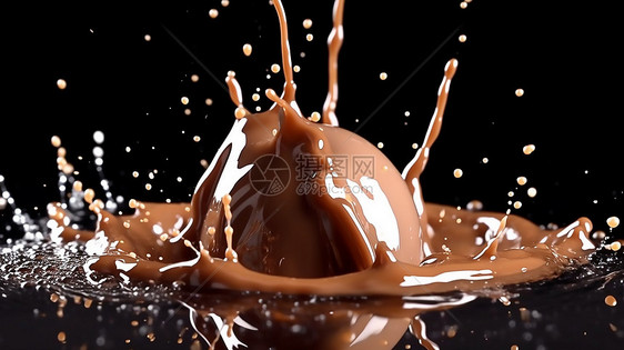 浇筑巧克力甜品背景图片