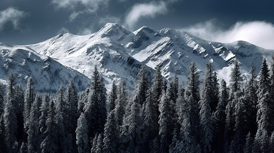 阳光下的雪山图片