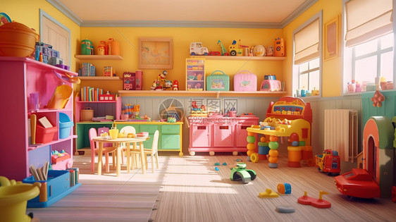 彩色可爱玩具房图片