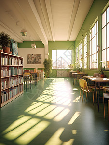 绿色家园图书馆场景图片
