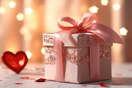 粉色礼物盒浪漫情人节图片