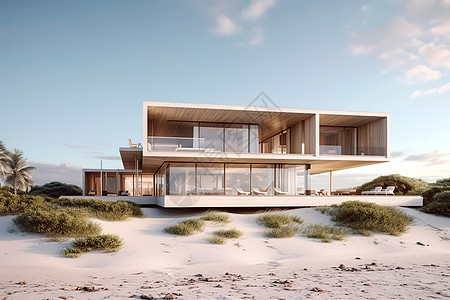 海边的别墅建筑设计高清图片