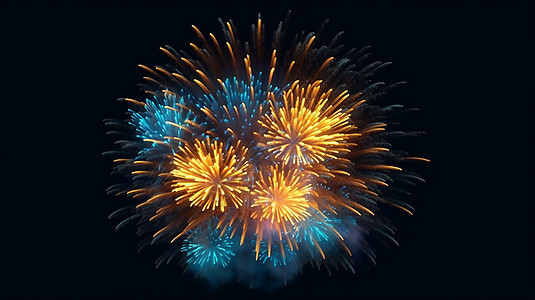 节日庆典夜空中绽放的色彩斑斓的烟花爆竹插图背景图片