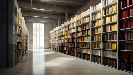 大型整洁安静的图书馆图片