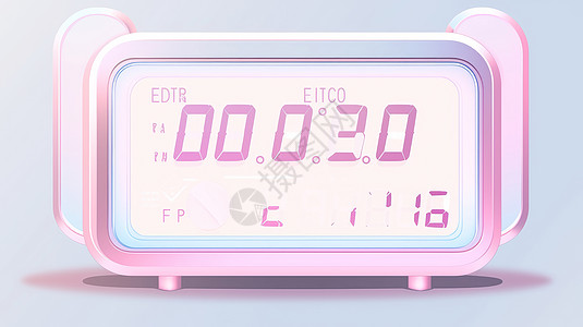 粉色可爱的卡通电子钟表图片