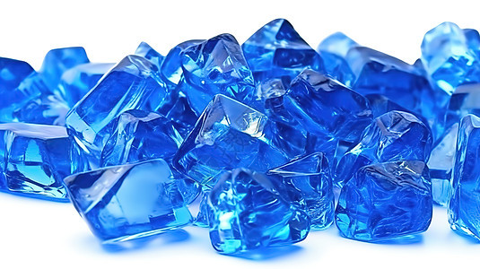 一堆通透的水晶蓝宝石图片