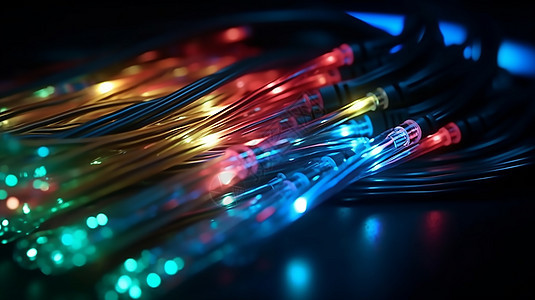 科幻的彩色电缆和导线图片
