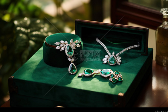 绿宝石珠宝套装珠宝设计图片