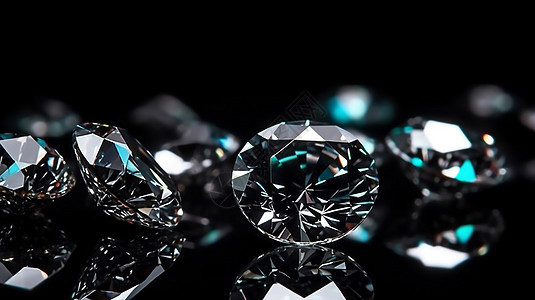 一堆切割完美的闪闪发亮的钻石图片