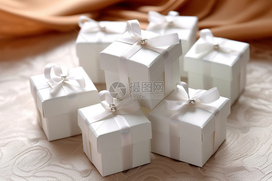 白色的礼物盒素材图片