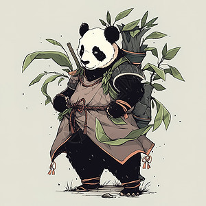 背着竹子的功夫熊猫图片