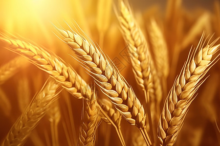金黄色成熟的小麦粮食图片