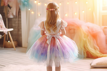 童装服装设计网纱公主裙背景图片