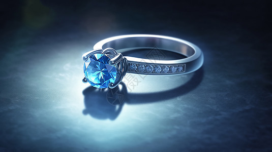 美丽的高级蓝宝石银首饰戒指图片
