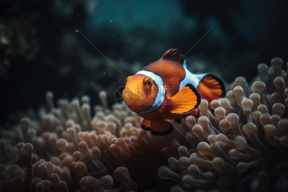 海洋海底世界的小丑鱼图片