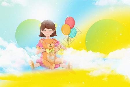 清新六一儿童节背景图片