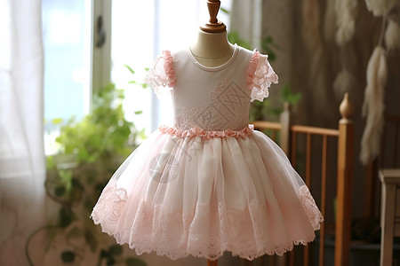 粉白色欧洲小礼服塔过膝裙裙背景图片