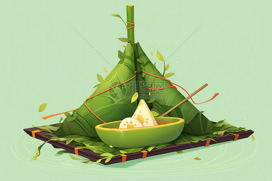 传统节日美食粽子插画图片