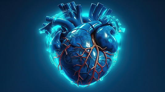 发光的心脏医疗科技库概念图图片