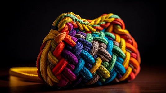 手提包五彩绳编织图片