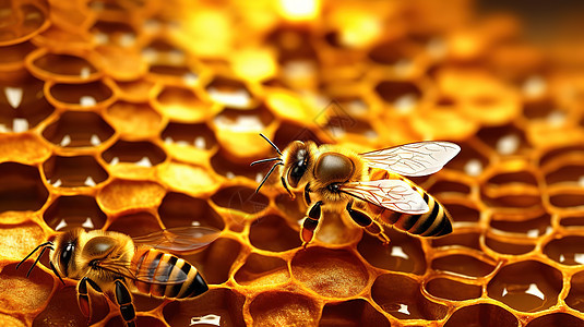 钻进蜂巢里的蜜蜂图片