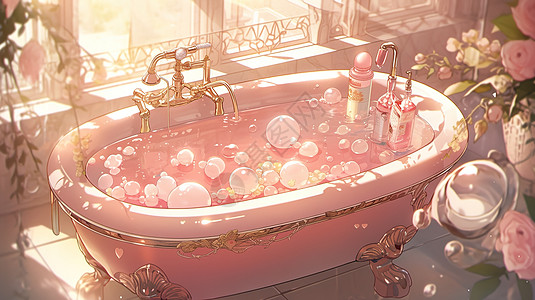 唯美的洗澡浴缸图片