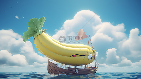奇幻卡通香蕉船图片