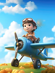 男生驾驶小飞机准备起飞图片