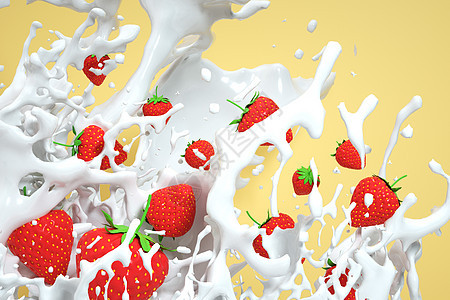 草莓牛奶场景图片