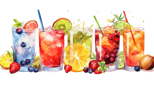 水果和果汁插图图片