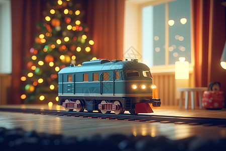 圣诞火车迷你儿童玩具背景图片
