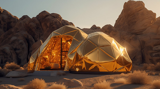 荒漠中的帐篷图片
