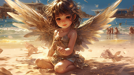 有翅膀的可爱小天使图片