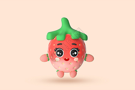 c4d立体卡通夏季水果草莓模型图片