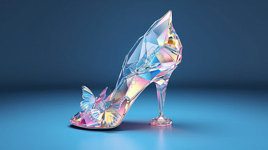 水晶卡通蝴蝶鞋图片