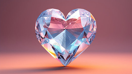 粉色透明爱心形状卡通大钻石图片