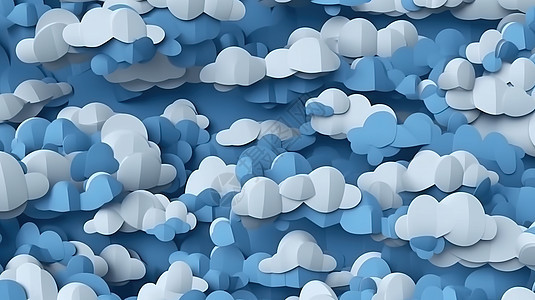 天空的云3D插图图片