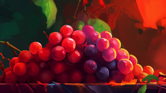 一串葡萄水果背景图片