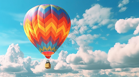 空中飞行的热气球图片