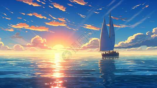 蓝色大海世界海洋日活动插画图片